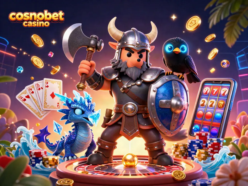 Experience the excitement of cosmobet casino with vibrant characters and dynamic gaming elements.