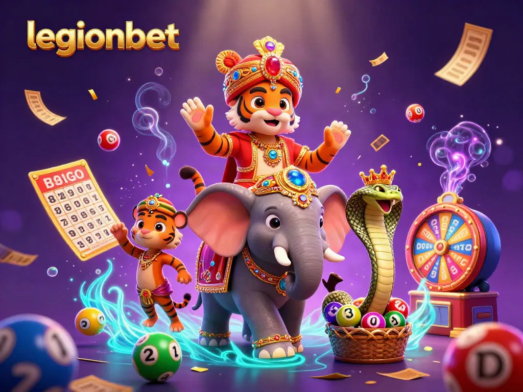 Experience thrilling gameplay at legionbet with an engaging scene of lottery excitement featuring a majestic maharaja and vibrant visuals.
