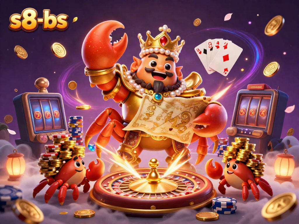 Engage in thrilling gameplay with s8-bs, where the golden crab emperor leads in a vibrant casino scene.