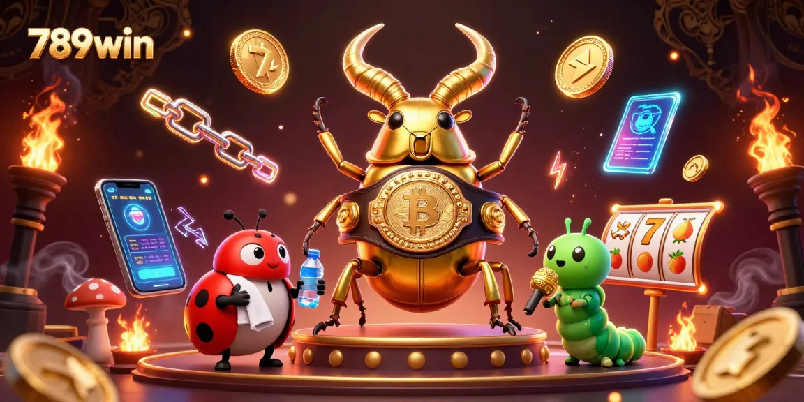 Engage in thrilling gaming at 789win with intense visuals featuring a giant golden beetle champion!