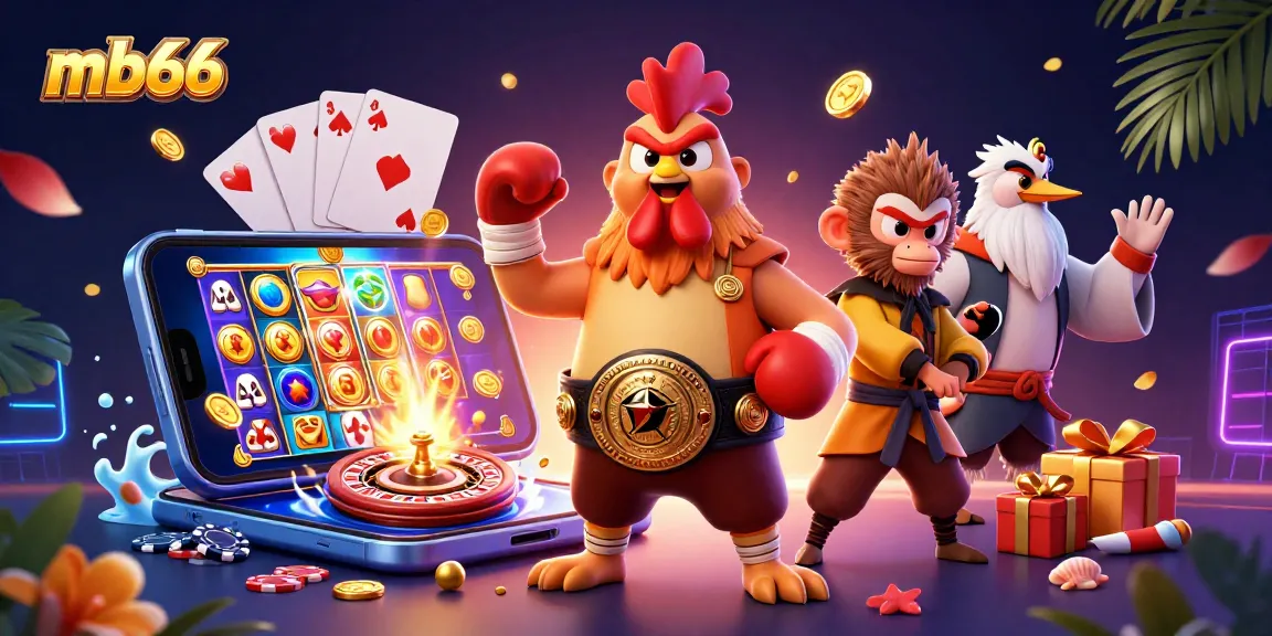 Experience thrilling action at mb66 with dynamic casino games, vibrant characters, and spinning slots.